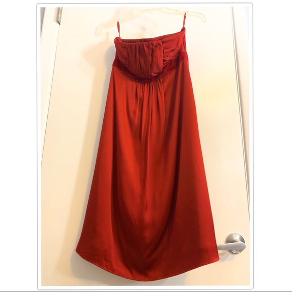 Banana Republic Red Silk Strapless Dress - Picture 2 of 7